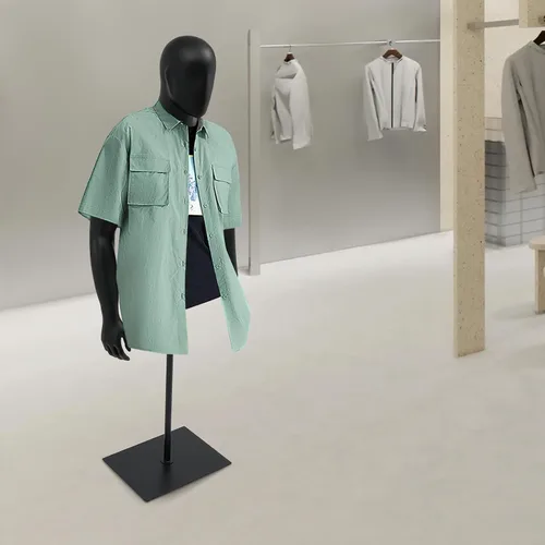 Vista 4 de Soporte de exhibición de vestido masculino, forma de vestido masculino de metal, cuerpo troso maniquí, maniquí de ropa de altura ajustable