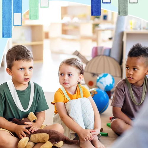 Vista 5 de Henoyso Paquete de 12 collares sensoriales masticables para niños, tela de rizo suave, juguetes de dentición motora, para niños y niñas, joyas