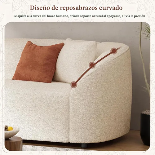 Vista 6 de Christopher Knight Home Sabbo - Sofá tapizado Boucle de 87.50 pulgadas, sofá de 2 plazas de gran tamaño, sofá de descanso curvado suave, cómodo sofá