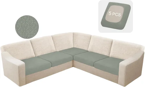 Vista 64 de HDCAXKJ - Fundas impermeables para cojín de sofá modular, fundas elásticas para cojín de sofá de esquina, fundas protectoras de muebles de jacquard