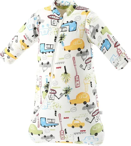 Vista 9 de Saco de dormir orgánico para bebé, manta de manga desmontable, grosor moderado, (32-68℉)