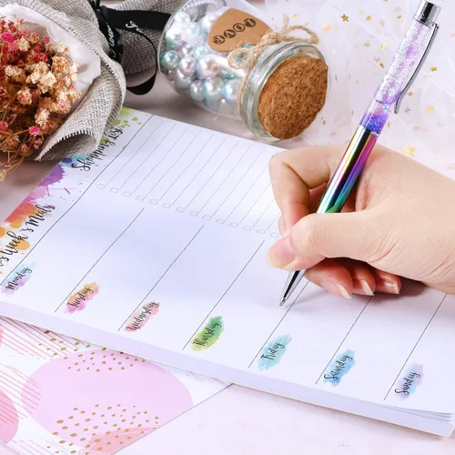Vista 4 de Planificador semanal de comidas, bloc de notas magnético sin fecha con lista de comestibles, 7 x 9 pulgadas, 52 semanas, almohadilla de Multi