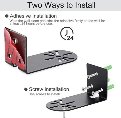 Vista 5 de Sumnacon Estante de pared para cámara, 3 piezas, estante de pared pequeño de metal con adhesivo, estante flotante pequeño universal para cámaras