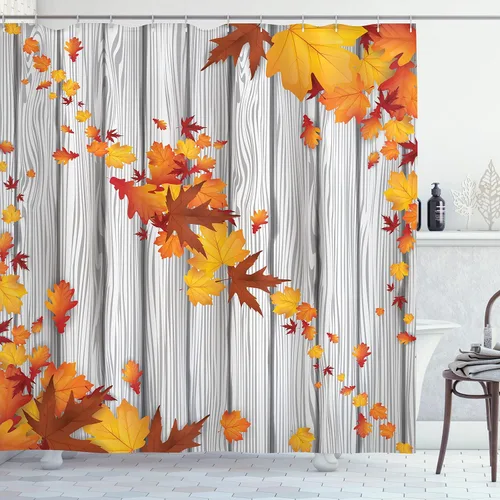 Vista 47 de Ambesonne Cortina de ducha de gato, diseño bohemio de estilo étnico con poses de gatitos sentados y acostados, juego de decoración de baño de tela