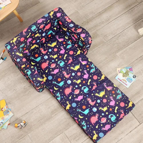 Vista 122 de MOMCAYWEX - Sofá para niños, 2 en 1, plegable, piel de melocotón, color azul
