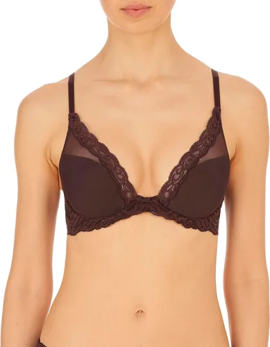 Vista 49 de Natori - Sujetador de encaje para mujer con inmersión, diseño de plumas Cafe
