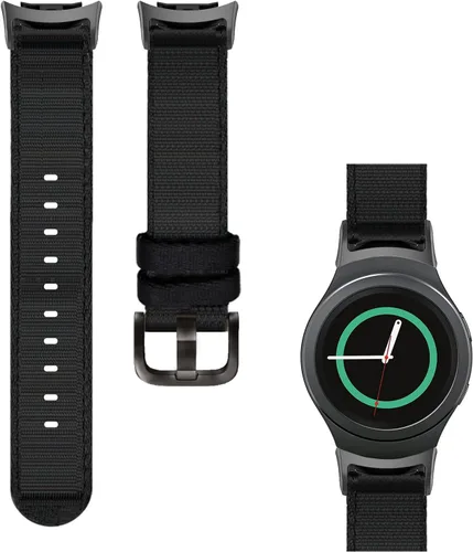 Vista 8 de Correa de nailon tejida compatible con Samsung Gear S2 SM-R720/SM-R730 Smartwatch de ajuste rápido suave transpirable correa deportiva de repuesto