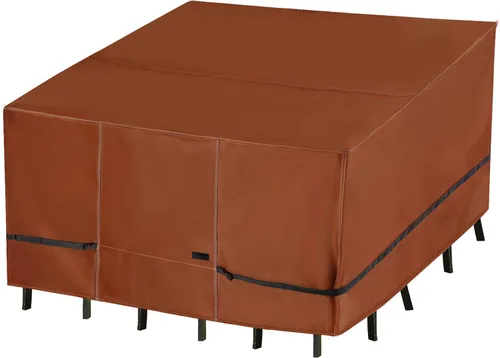 Vista 9 de NettyPro Funda rectangular para mesa de patio, 105 x 75 pulgadas, impermeable, para mesa de comedor y silla, rectangular, color negro