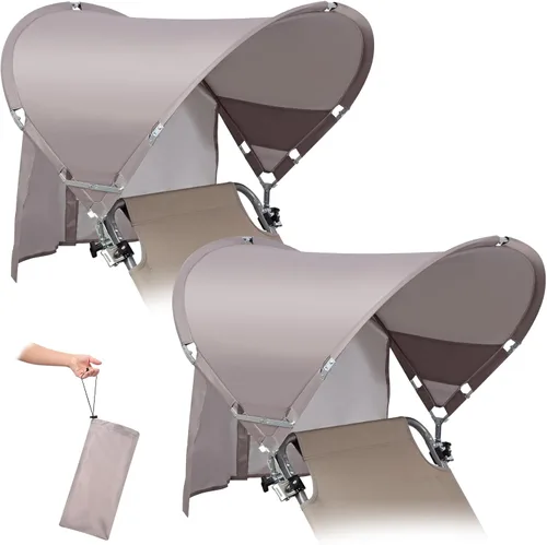 Vista 15 de Toldo universal XL resistente al viento para silla, extra grande plegable UPF 50+ con abrazadera ajustable, se adapta a la mayoría de la playa