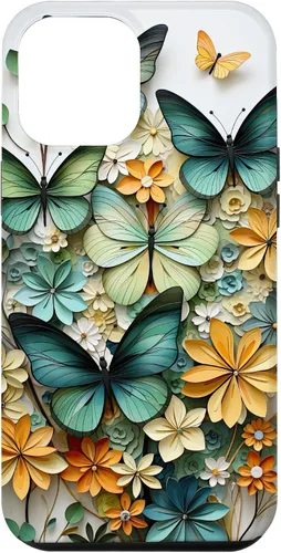 Vista 26 de iPhone 16 mariposa estética mariposas verdes naturaleza acuarela caso