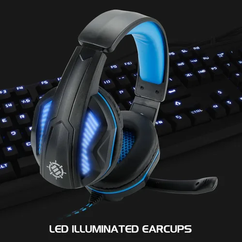 Vista 4 de Auriculares de PC para videojuegos para PS4 y ordenador con sonido envolvente 71 Auriculares de ordenador Voltaic PRO Esports con micrófono luz LED