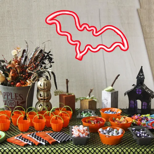 Vista 5 de Letreros de neón de murciélago para dormitorio, mesita de noche, decoración de pared, decoración de Halloween, luces LED de noche, adornos de mesa