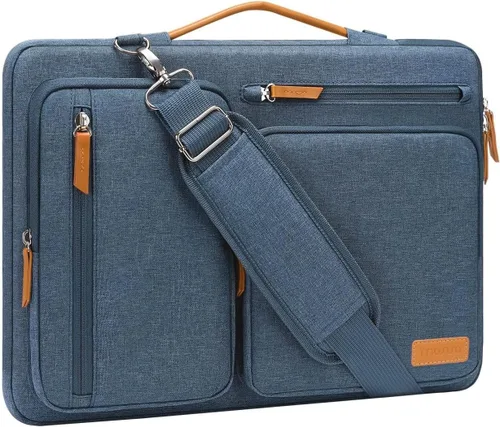 Vista 9 de MOSISO 360 Bolsa de hombro protectora para laptop de 13.3 pulgadas, 13-13.3 pulgadas Azul (Air Blue)