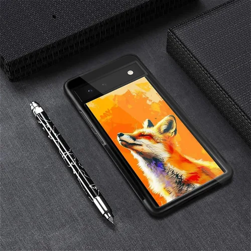 Vista 696 de Compatible con Google Pixel 4A 5G Mobile Case Creative Acrylic Panel trasero Silicona Protección Grip especialmente diseñado para Google Pixel 4A 5G