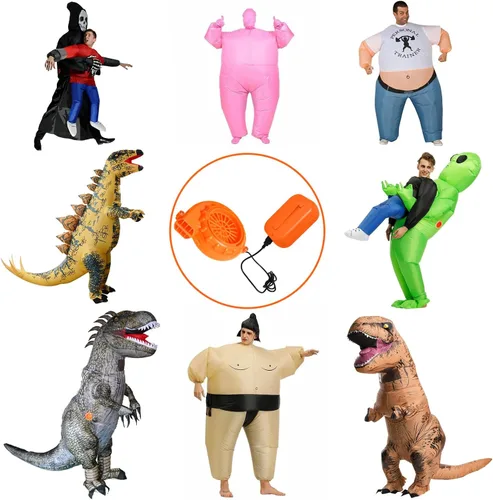 Vista 7 de Uderwarb Reemplazo de ventilador inflable para disfraz, mini ventilador de dinosaurio para disfraz inflable