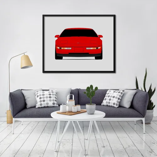 Vista 8 de Custom Car Posters Handmade Poster compatible with Chevy Corvette ZR1 C4 (1990-1995) Print Wall Art Décor - 8x10 Metallic Print (Unframed)