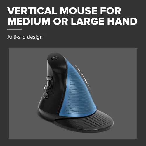 Vista 5 de DELUX Ratón vertical ergonómico con cable, para manos medianas (M618XU-negro)