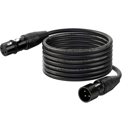 Vista 11 de Cables XLR de 3 pies, 4 unidades, cables de micrófono macho a hembra, 3 pines, conectores codificados por color chapado en oro para micrófonos
