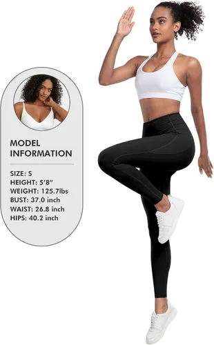 Vista 6 de LZYVOO - Leggings con bolsillos para mujer, 6 paquetes, pantalones de yoga de cintura alta suaves con control de abdomen para entrenamiento