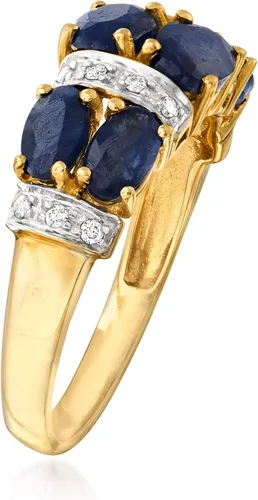 Vista 3 de Ross-Simons 280 ct tw Sapphire Ring With Diamond Accents in 14kt Yellow Gold