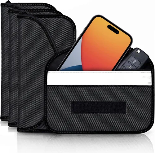 Vista 10 de Bolsa de bloqueo de señal, bolsa de protección con GPS RFID Faraday, funda de protección para teléfono celular y llavero de automóvil, antirastreo