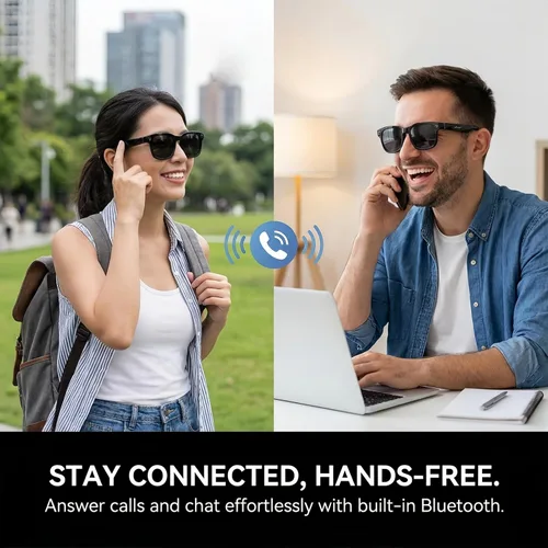 Vista 12 de AI Smart Glasses with Camera, 8MP HD Bluetooth Camera Glasses for Women Men