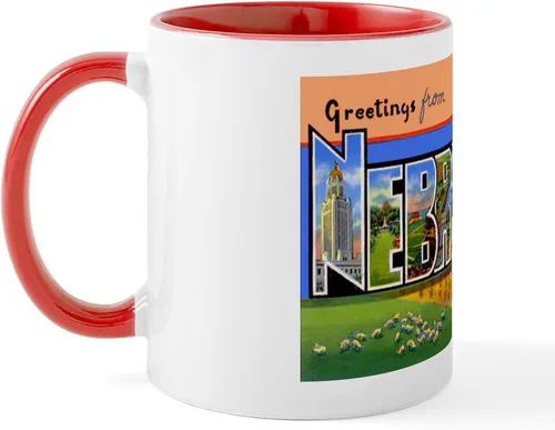 Vista 78 de CafePress I Love Nebraska Taza de café de cerámica de 11 oz (11.0 fl oz)
