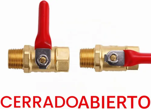 Vista 4 de Litorange 2 piezas de latón sin plomo Mini válvula de bola interruptor de apagado 1/4 "NPT macho x 1/4 pulgadas NPT hembra accesorios de tubería