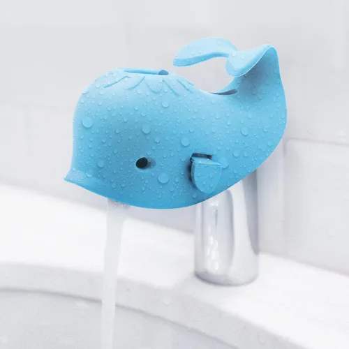 Vista 7 de Funda de grifo de bañera para bebé, juguetes de protección de seguridad de silicona para bebé, cubierta de caño de baño para bebé, funda de grifo