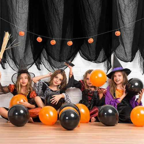 Vista 7 de MIAHART Tela espeluznante de Halloween de gasa espeluznante negra espeluznante, decoraciones de Halloween para casas encantadas, decoración