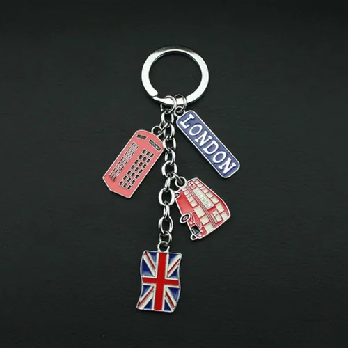 Vista 6 de LUOEM London Llaveros de recuerdo del Reino Unido, llavero de metal, llavero de bandera de Union Jack, llavero de coche, bolso y dijes