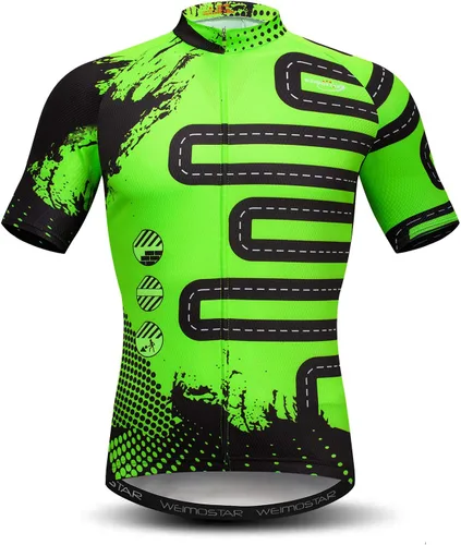 Vista 136 de Weimostar Hombre Ciclismo Jersey Manga Corta Bicicleta Ropa Multicolor Diamante