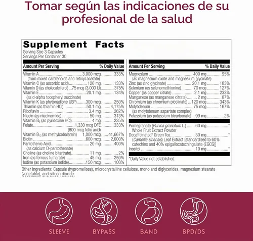 Vista 4 de Bariatric Advantage Ultra Multivitamínico con Hierro, 90 Cápsulas