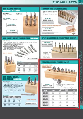 Vista 2 de HHIP 5800-4080 1/4 "x 1/2" HSS Corner Rounding End Mill