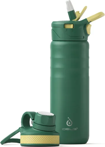 Vista 26 de IDEUS Botella de agua aislada de 12 onzas, botella de agua aislada de acero inoxidable para la escuela, botellas aisladas con pajitas a prueba