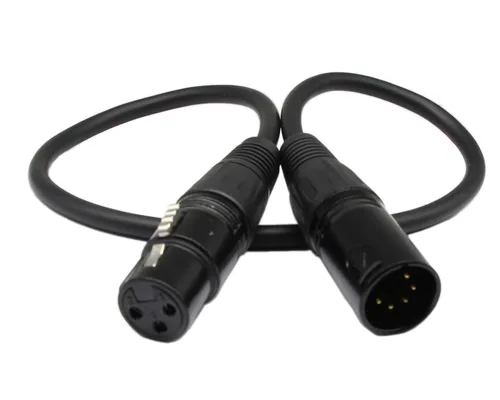 Vista 6 de SinLoon DMX 512 Cable de luz de escenario XLR macho 5 pines macho a XLR hembra 3 pines con conectores metálicos para iluminación de escenario