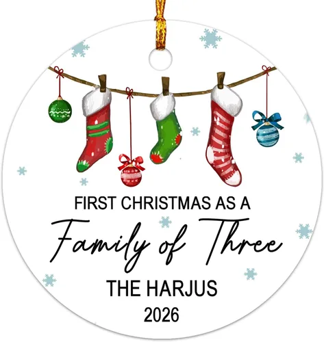 Vista 14 de Primera Navidad en nuestro nuevo hogar 2025, regalo de boda para recién casados, decoración de árbol de Navidad, nuevo propietario de casa, adorno