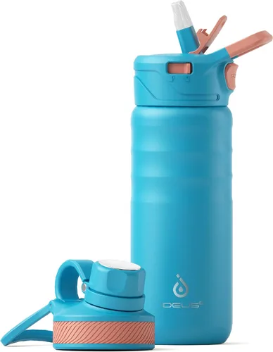 Vista 28 de IDEUS Botella de agua aislada de 12 onzas, botella de agua aislada de acero inoxidable para la escuela, botellas aisladas con pajitas a prueba