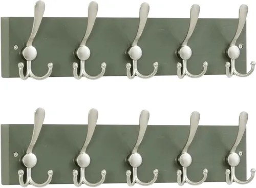 Vista 12 de SKOLOO Perchero de pared montado en la pared de estilo rústico: Perchero de pared de pino de madera auténtica de 40,6 cm de orificio a orificio