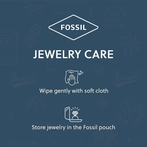 Vista 4 de Fossil - Collar de cadena con dije de acero inoxidable grabado y enchapado para mujer