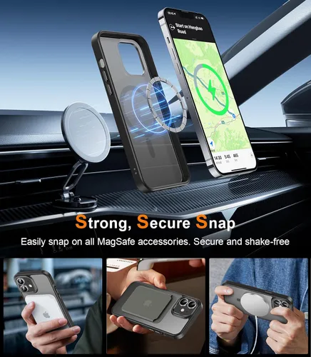 Vista 3 de SEXYMOM Funda magnética para iPhone 11 con protector de pantalla, compatible con carga inalámbrica, prueba de caídas de grado militar de 21 pies, a