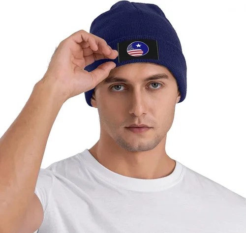 Vista 7 de LIICHEES Yin Yang Flag Combination of America and Bonnie Blue Flag Beanie Hat for Men Women Warm Cozy Knit Skull Cap Acrylic Winter Hats