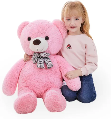 Vista 17 de IKASA Oso de Peluche Gigante Animal de Peluche Juguete de Felpa, 47 pulgadas Grande Lindo Jumbo Juguetes Suaves, Enorme Gran Esponjoso Gordo Negro