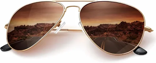 Vista 38 de KALIYADI Classic Aviator Sunglasses for Men Women Driving Sun glasses Polarized Lens UV Blocking Negro