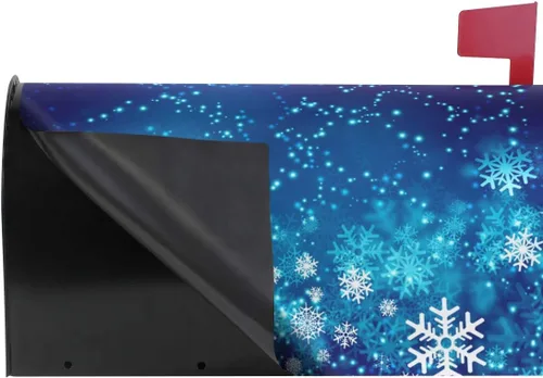 Vista 4 de ALAZA - Funda para buzón de invierno con copos de nieve de Navidad, tamaño estándar, 18 x 20.8 pulgadas