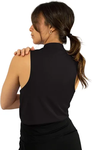 Vista 4 de Three Sixty Six - Blusa polo de golf sin mangas con cierre de cremallera para mujer, camisetas cortas de secado rápido para mujeres