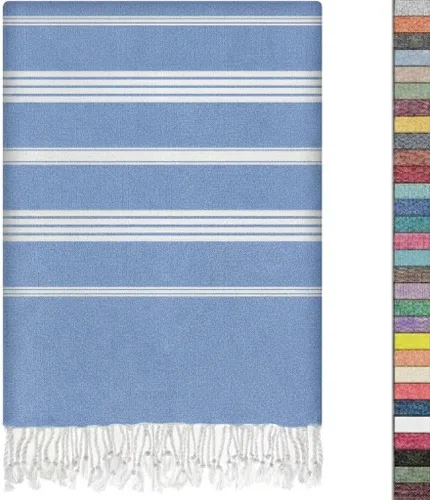 Vista 22 de EPHESUS TOWELS Toalla de playa turca de gran tamaño de 38 x 70 pulgadas, diseño sultán, toalla turca para playa, baño, piscina, gimnasio, yoga