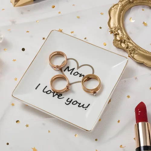 Vista 3 de Bandeja de joyería de regalo para mamá plato decorativo para mujer