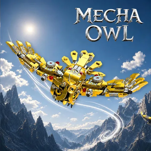 Vista 4 de MOONTOY Juego de construcción STEM de búho mecánico con alas impulsadas por