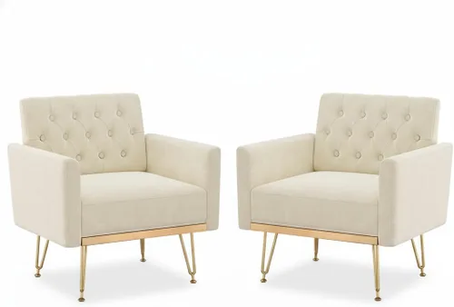 Vista 18 de Olela Silla decorativa con brazo para sala de estar, sillón moderno de terciopelo, sofá individual, acogedora silla auxiliar tapizada para lectura